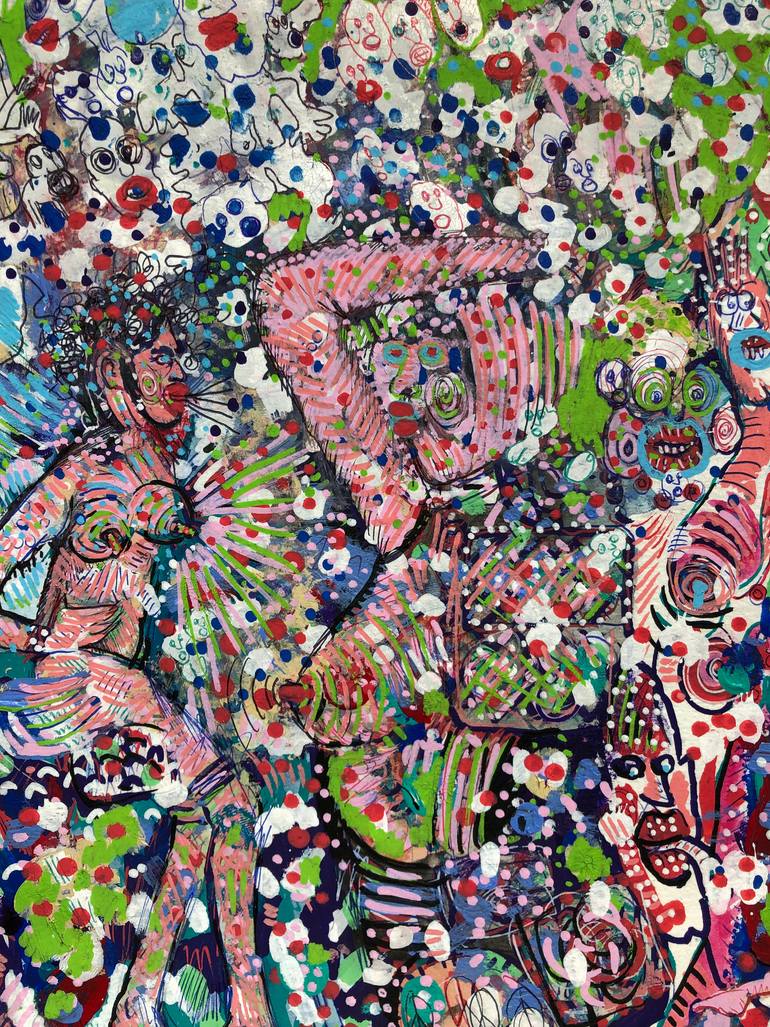 Original Abstract Expressionism Women Painting by Romano Valsky