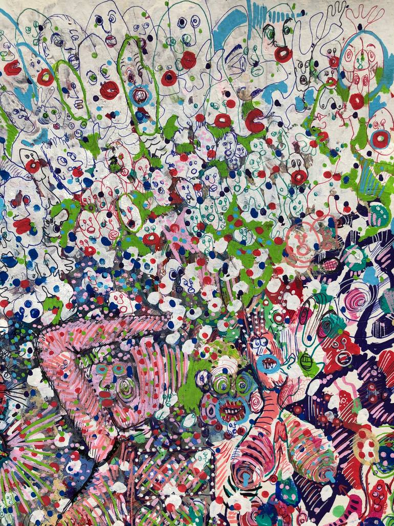 Original Abstract Expressionism Women Painting by Romano Valsky