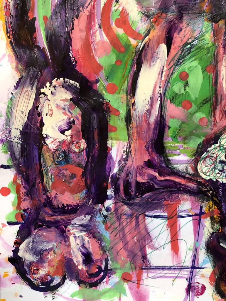 Original Abstract Figurative Erotic Painting by Romano Valsky