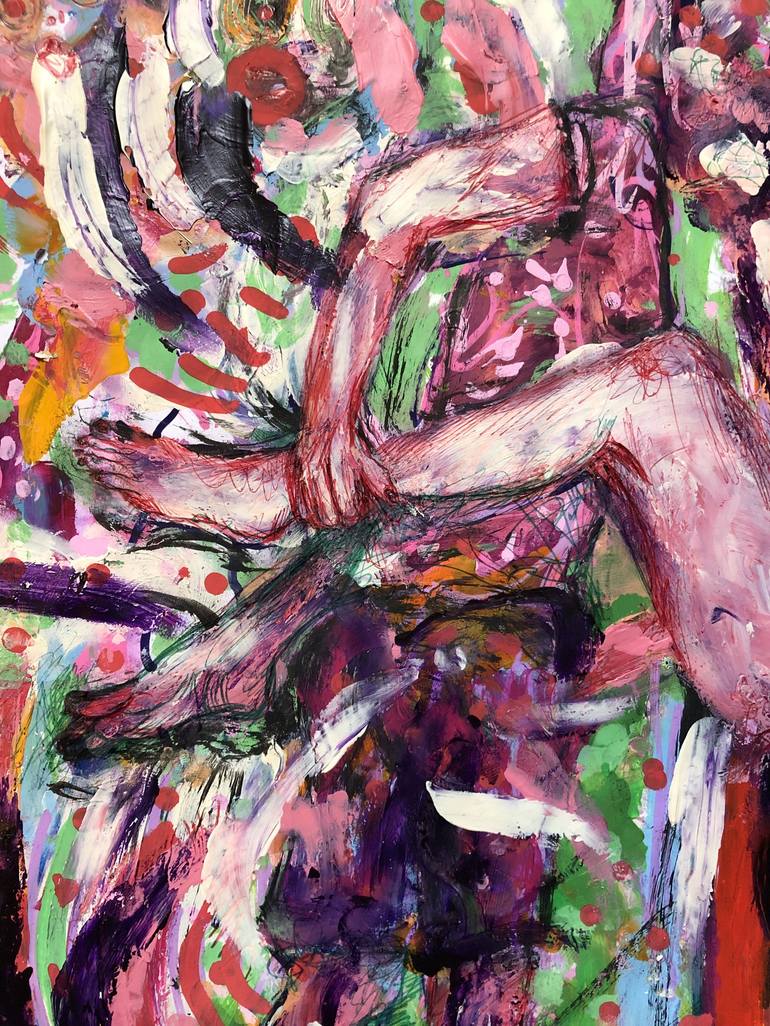 Original Abstract Figurative Erotic Painting by Romano Valsky