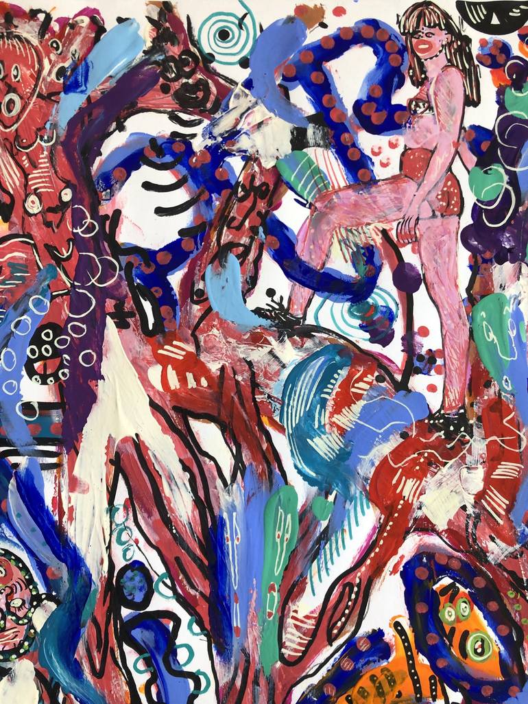 Original Abstract Figurative Women Painting by Romano Valsky
