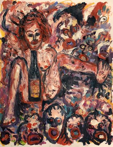 Original Abstract Expressionism Women Paintings by Romano Valsky