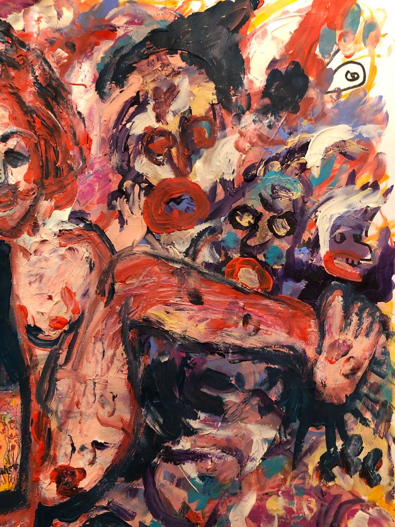 Original Abstract Expressionism Women Painting by Romano Valsky