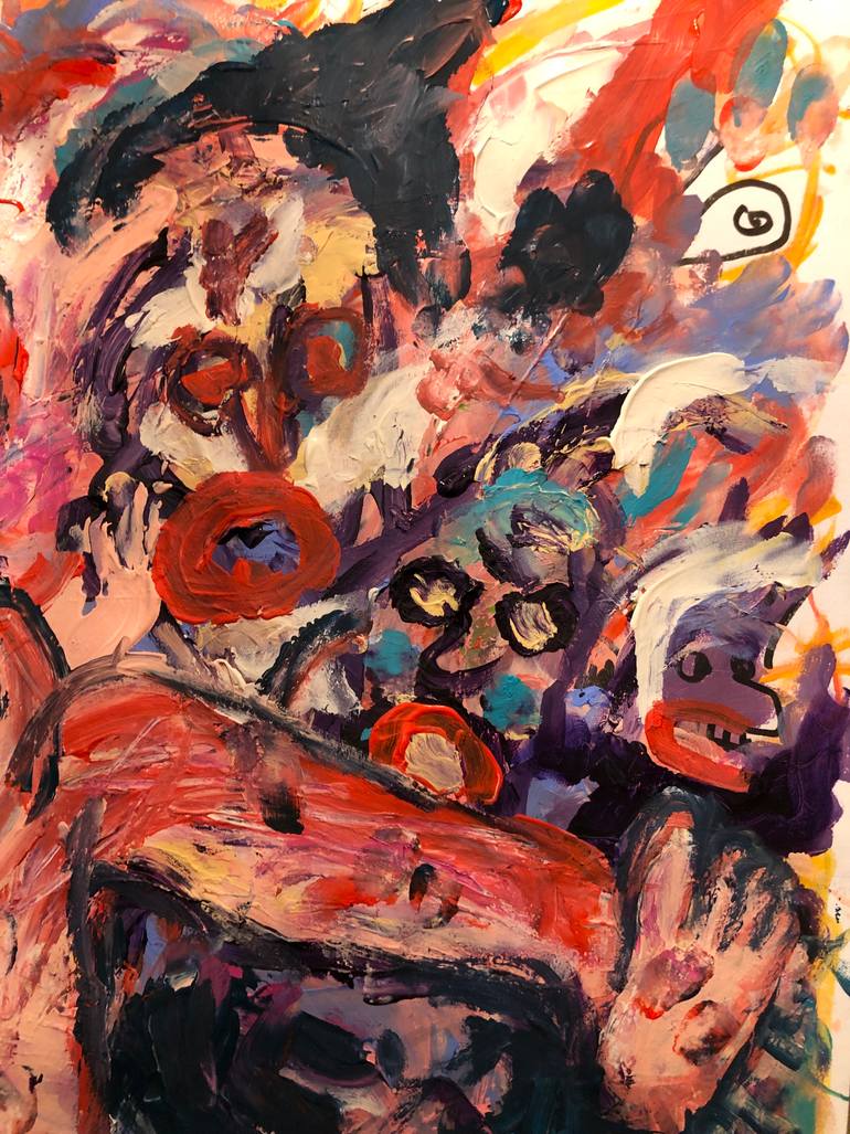 Original Abstract Expressionism Women Painting by Romano Valsky
