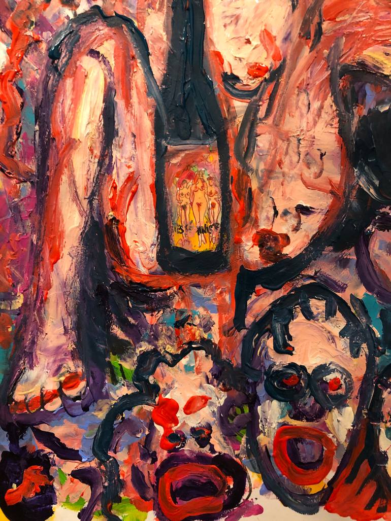 Original Abstract Expressionism Women Painting by Romano Valsky