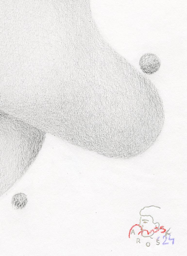 Original Abstract Erotic Drawing by Aros Aros