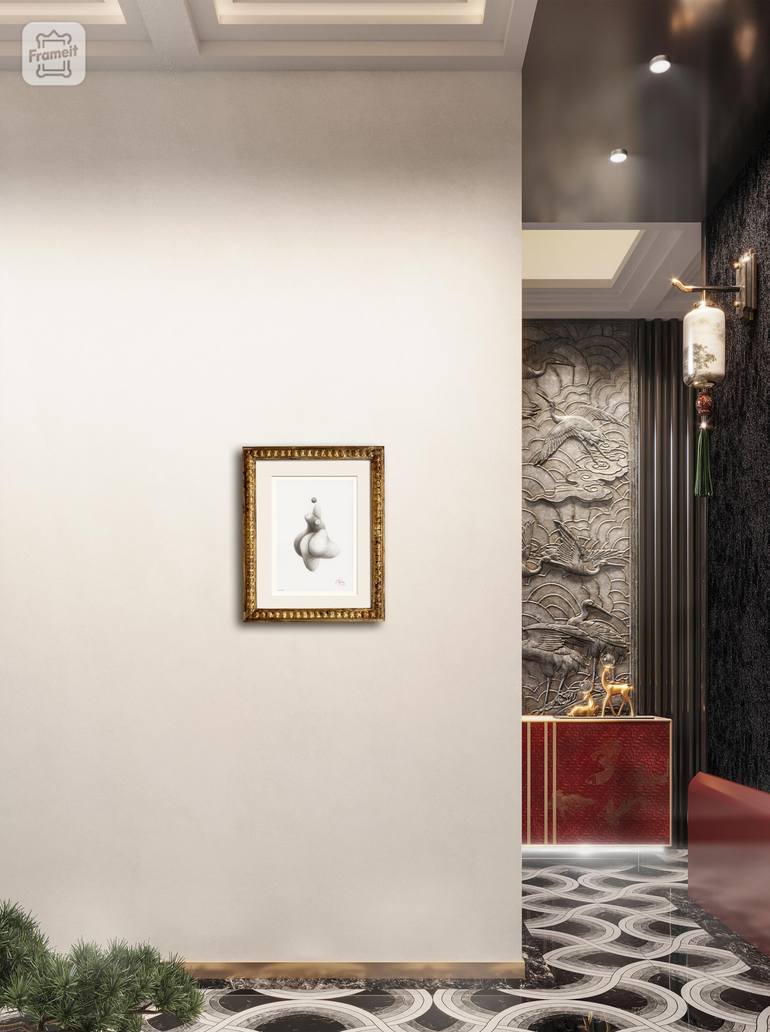 Original Abstract Erotic Drawing by Aros Aros