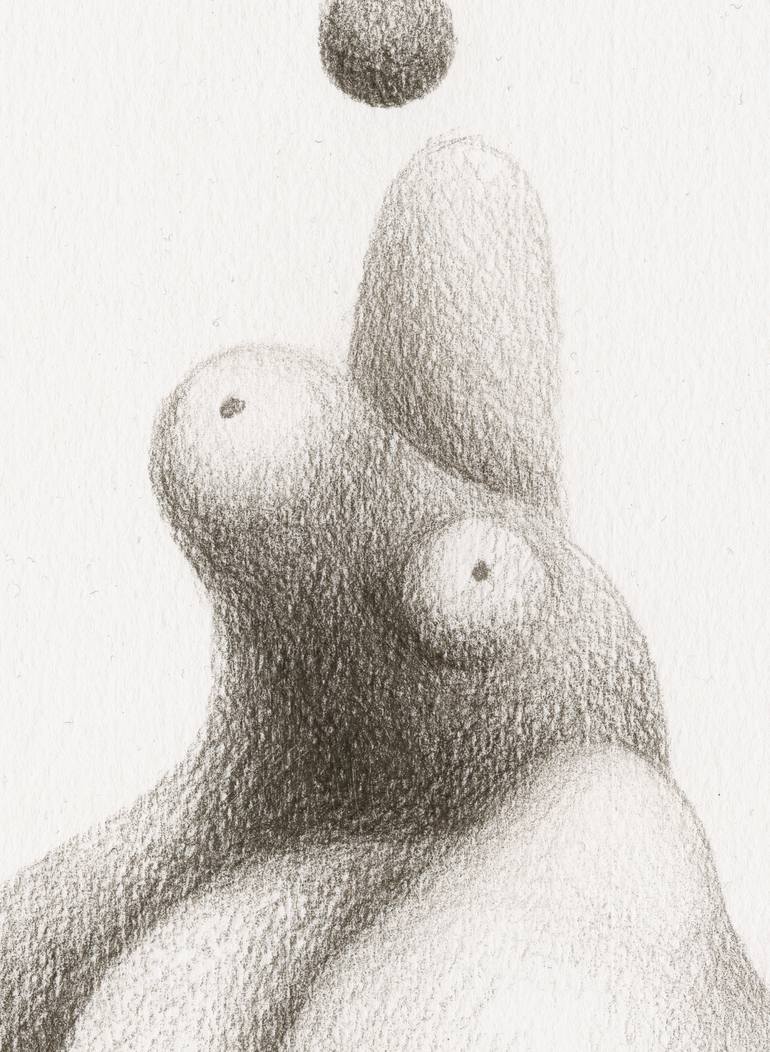 Original Abstract Erotic Drawing by Aros Aros