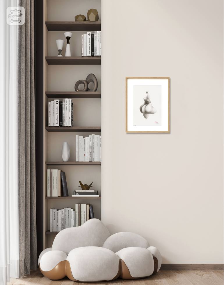 Original Abstract Erotic Drawing by Aros Aros