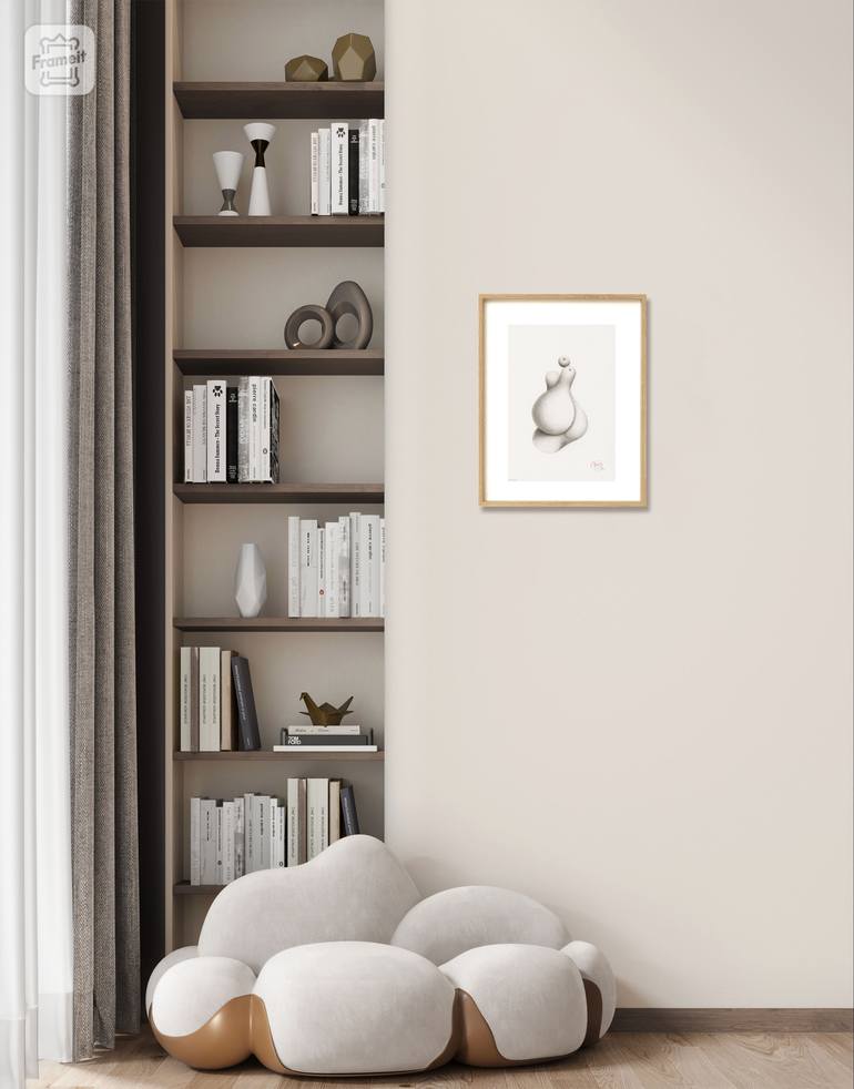 Original Abstract Erotic Drawing by Aros Aros