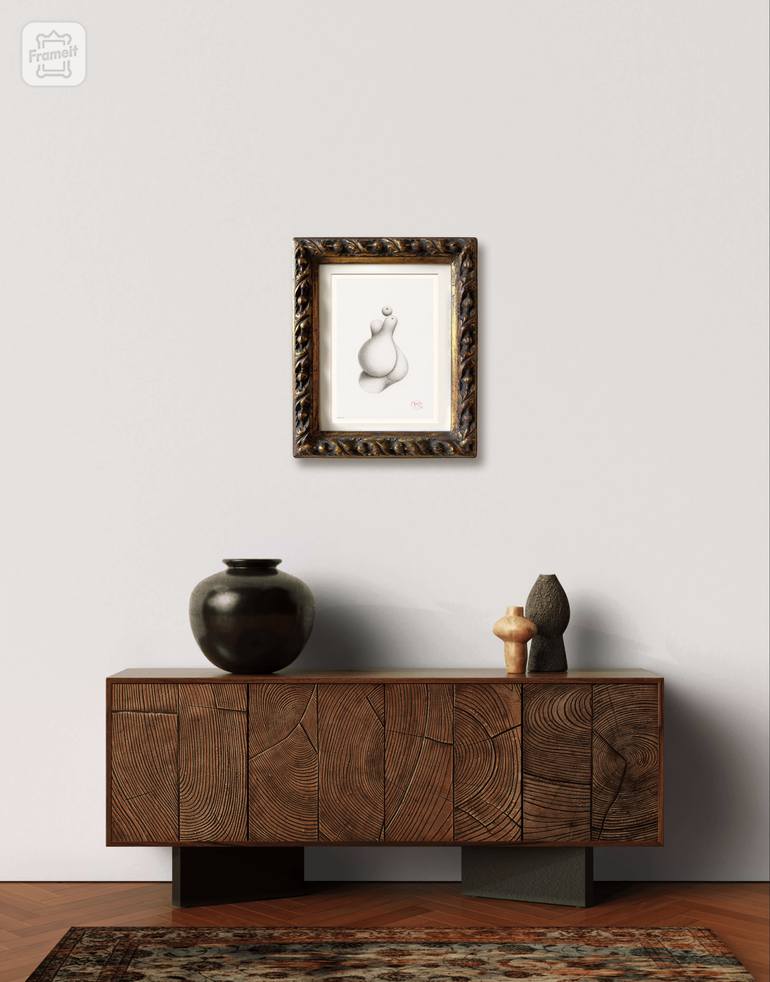 Original Abstract Erotic Drawing by Aros Aros