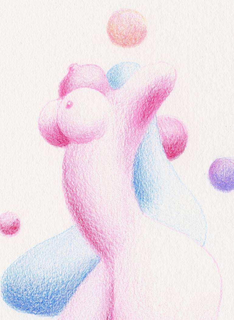 Original Abstract Erotic Drawing by Aros Aros