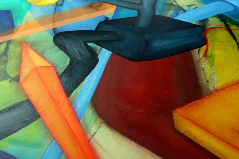 Original Abstract Expressionism Abstract Painting by Radu Radu