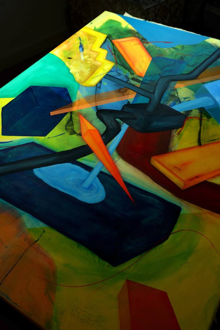 Original Abstract Expressionism Abstract Painting by Radu Radu