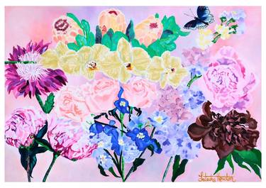 Original Modern Floral Paintings by Latesha Houston