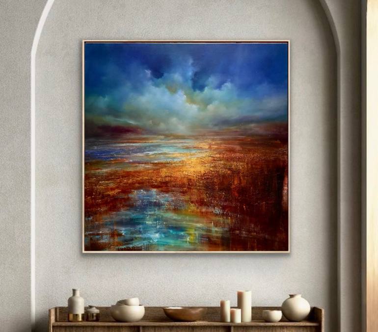 Original Abstract Landscape Painting by Angelina Ermakova