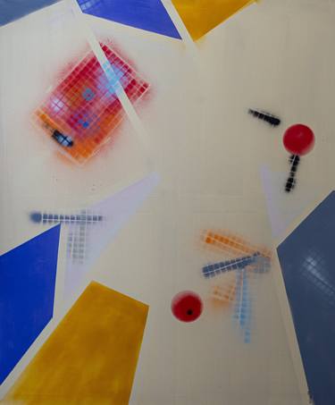 Original Abstract Geometric Paintings by Philippe Alliel
