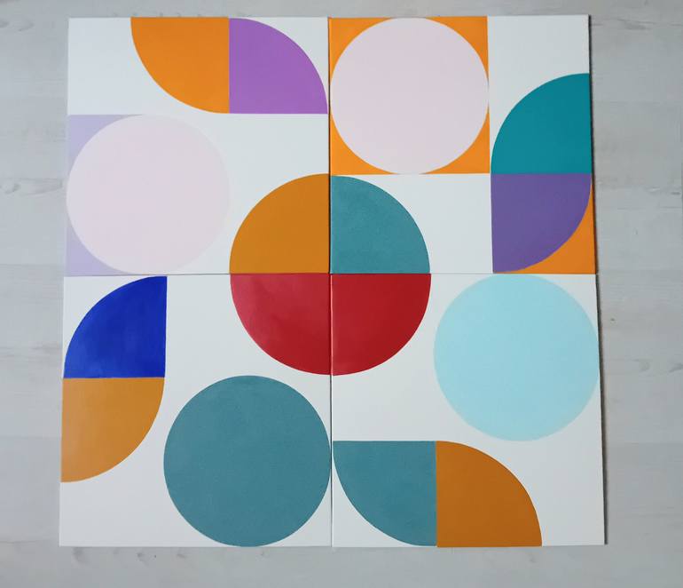 Original Abstract Geometric Painting by Diju Arts