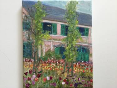 Original Impressionism Garden Painting by Joanna Crawford