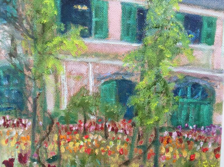 Original Impressionism Garden Painting by Joanna Crawford