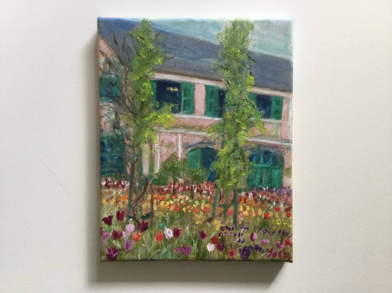 Original Impressionism Garden Painting by Joanna Crawford