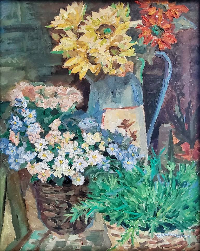 Original Impressionism Landscape Painting by Jiang Liu
