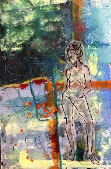 Original Abstract Nude Mixed Media by Natalie Becker