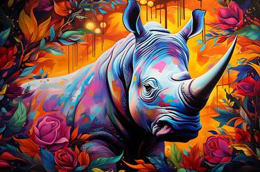 Majestic Rhino Airpaint Art thumb