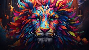 Colorful Lion Art thumb