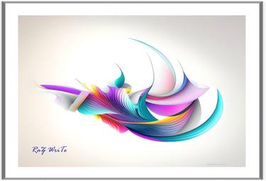 Original Abstract Geometric Digital by Raz Write