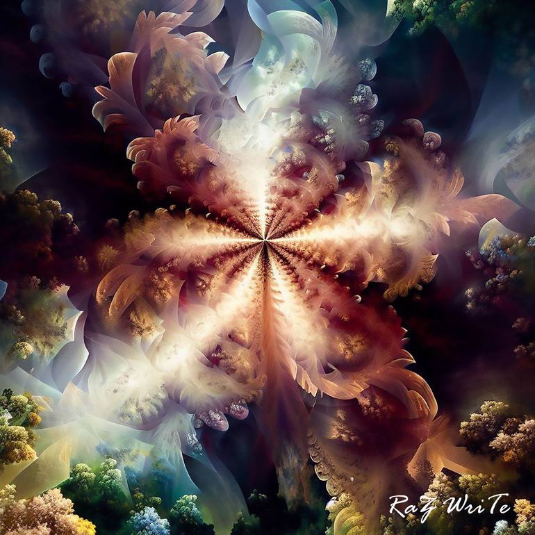 Original Art Deco Abstract Digital by Raz Write