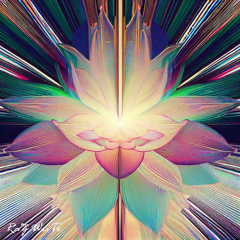 Original Abstract Floral Digital by Raz Write