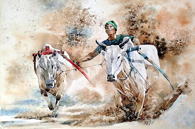 Original Conceptual Rural Life Paintings by Raji Pavithran