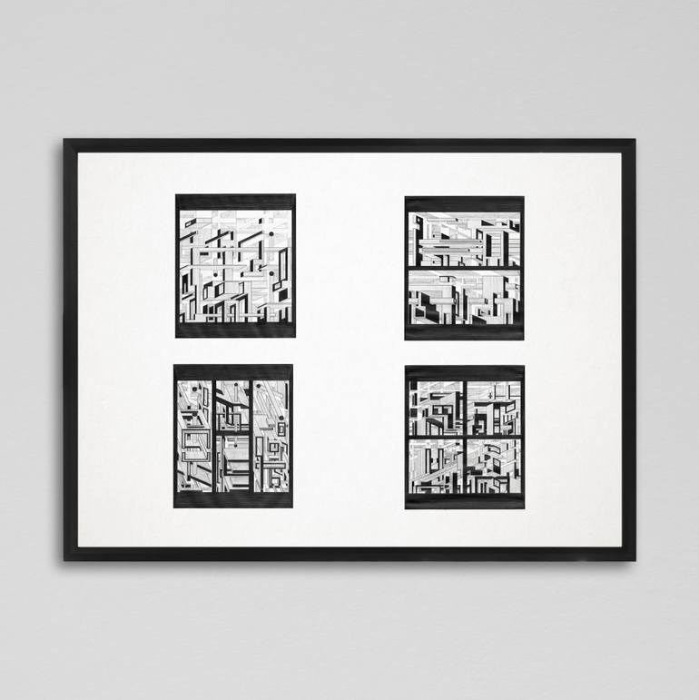 Original Abstract Architecture Drawing by David Boyd