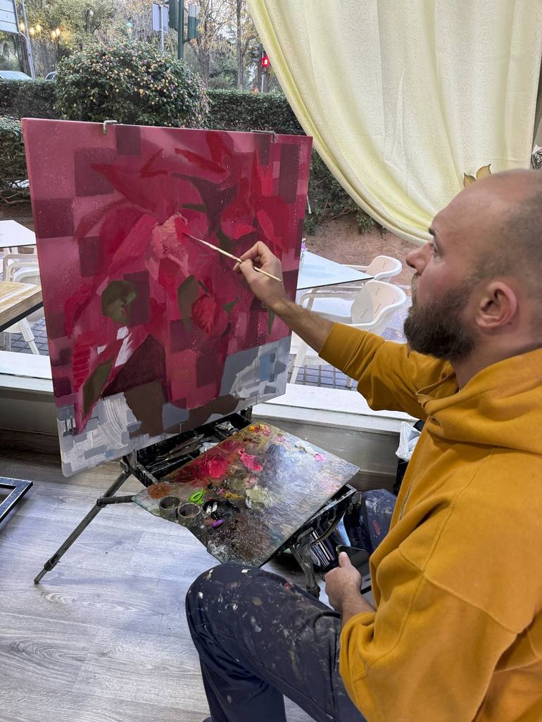 Original Abstract Botanic Painting by Mykhailo Korobkov