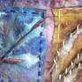 branches, bleach, dye on tea bags