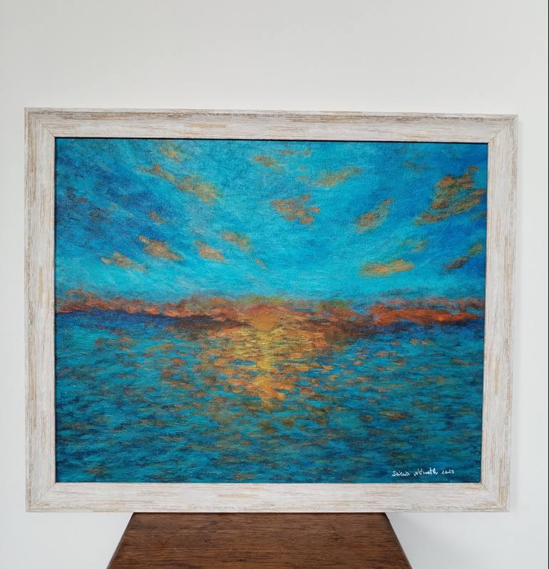 Original Impressionism Seascape Painting by Szilvia Nemeth