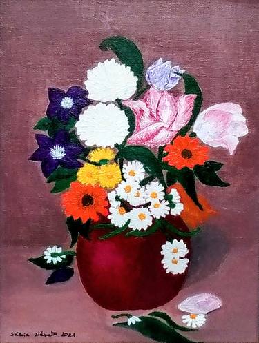 Original Fine Art Floral Paintings by Szilvia Nemeth