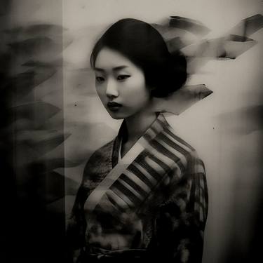 Original Portraiture Women Mixed Media by Rens Dekker