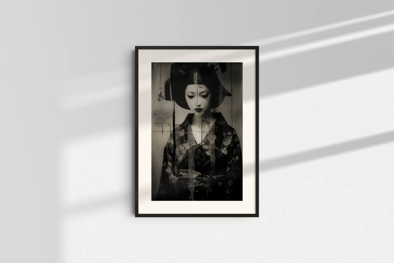 Original Portraiture Women Mixed Media by Rens Dekker