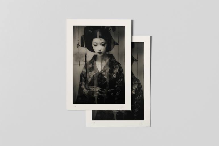 Original Portraiture Women Mixed Media by Rens Dekker