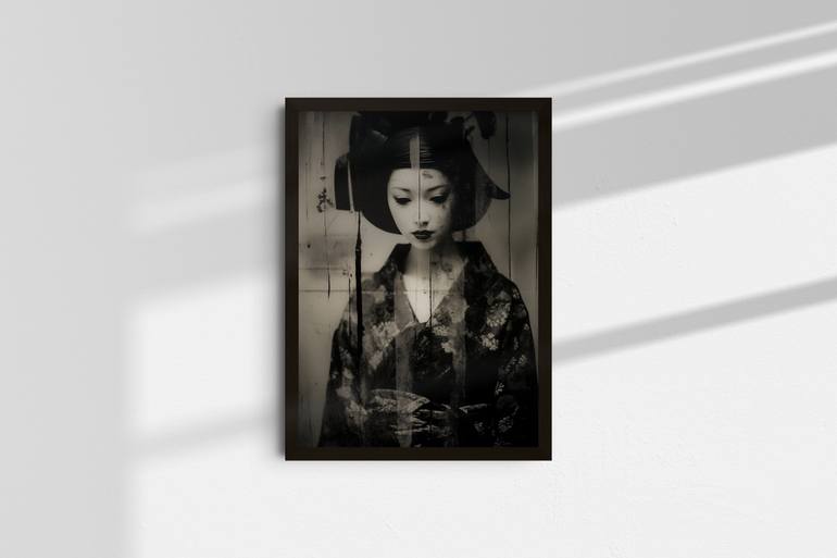 Original Portraiture Women Mixed Media by Rens Dekker