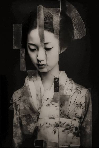 Original Portraiture Women Mixed Media by Rens Dekker
