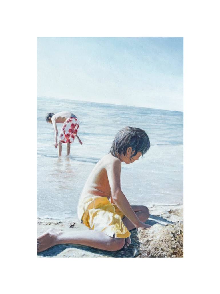 Original Realism Beach Painting by Gautam Banga