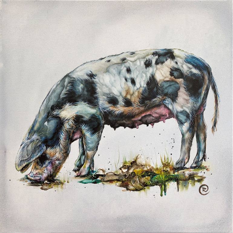 Original Expressionism Animal Painting by Redford Fine Art