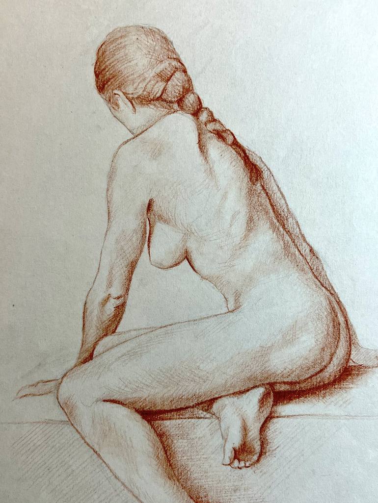Original Figurative Nude Drawing by Michelangelo Valenti