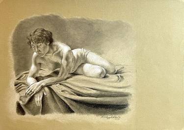 Original Figurative Nude Drawings by Michelangelo Valenti