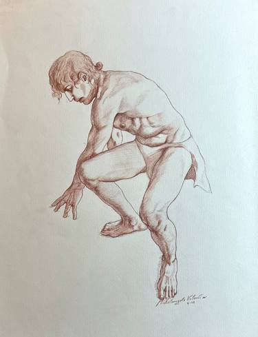 Original Figurative Men Drawings by Michelangelo Valenti