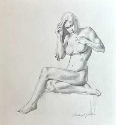 Original Figurative Body Drawings by Michelangelo Valenti
