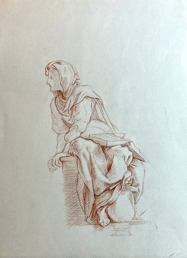 Original Fine Art Women Drawings by Michelangelo Valenti